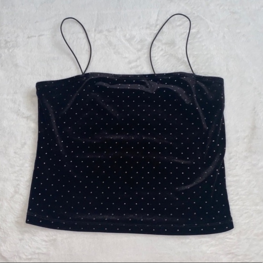 Dynamite Jet Black Rhinestone Cami | Size XS